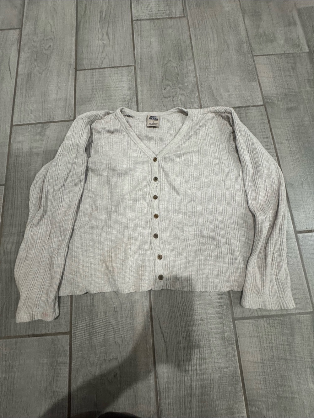 High Sierra Light Cream Button-Front Knit Cardigan